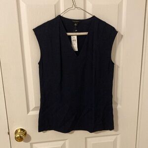 Navy Blue Sleeve Sleeveless Top